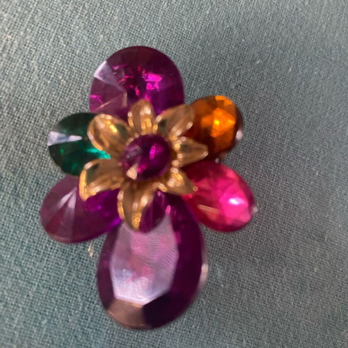 Flower earrings like new, multicolored with acrylic clips