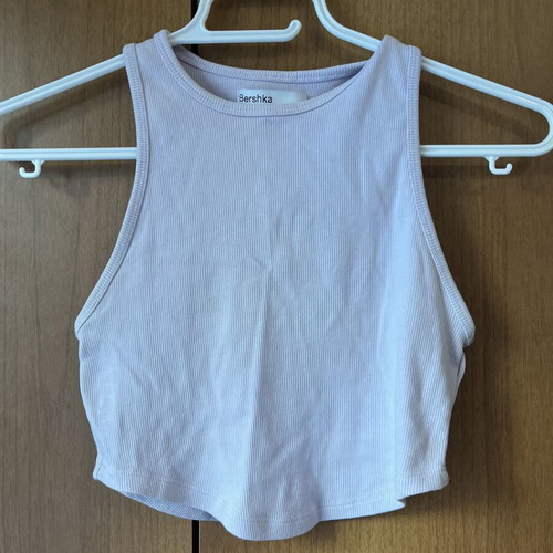 Bershka rib crop top size S like new lilac