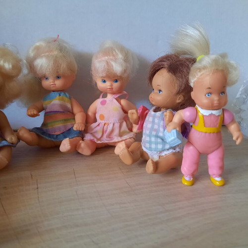 Retro Mini Dolls and Babies Steffi Love Simba & Petra used, set of 7