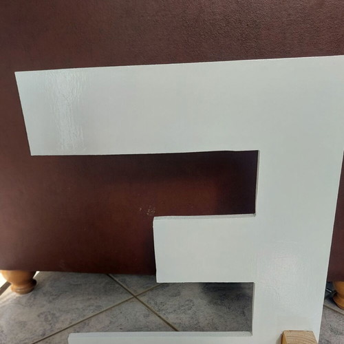 Wooden decorative initial letter white, like new