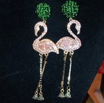 Flamingo stud earrings like new, impressive