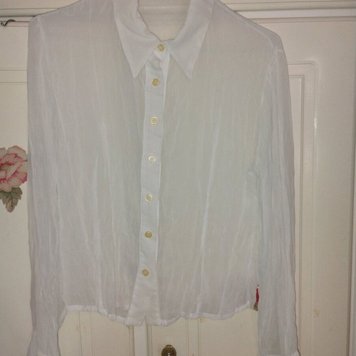 White shirt sea through used, size M