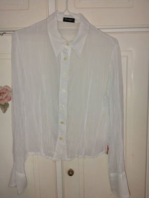 White shirt sea through used, size M