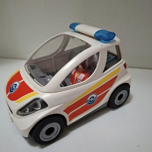 Playmobil Hospital Emergency Helicopter and City Action Emergency Vehicle like new