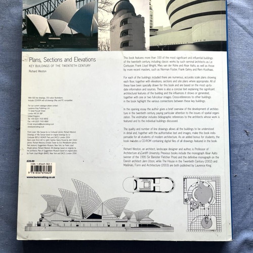 Plans, Sections and Elevations book used, key buildings of the twentieth century