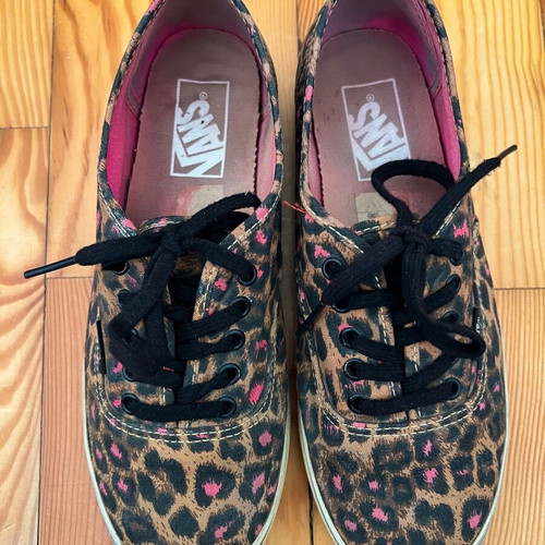 Vans Authentic Leopard Lo Pro shoes used, size 38, brown multicolor