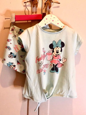Minnie shorts and T-shirt set, 12-18 months, turquoise cotton