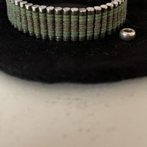 Links Of London friendship bracelet used, green and silver