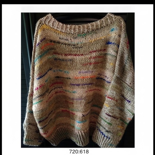 Handmade oversized knitted sweater Comfeti, new, beige
