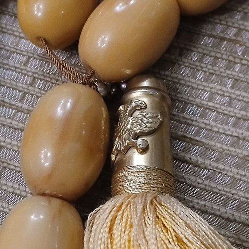 Komboloi German Bakelite Mastic used, 15 large beads