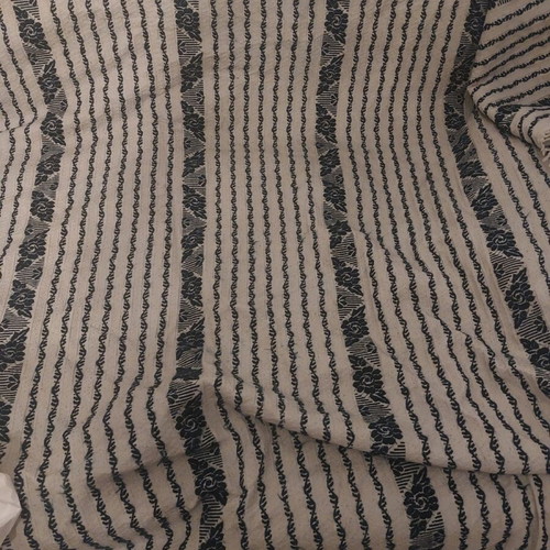 Handmade throw new, embroidered on loom