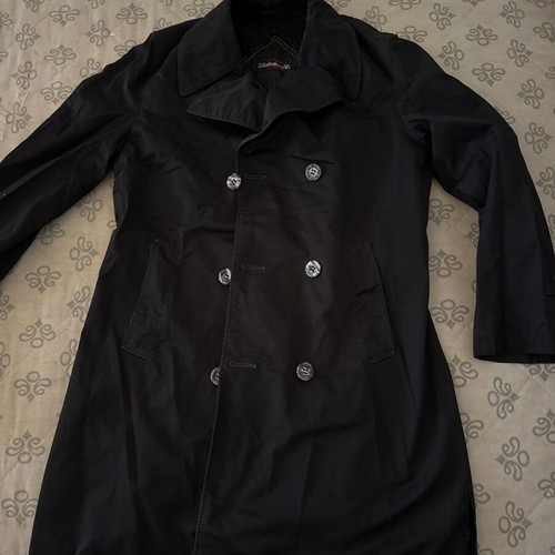 Vintage women's trench coat like new, black blue, midi