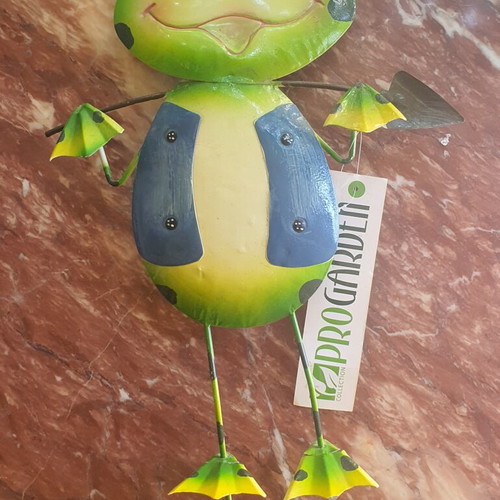 Metal frog decoration, 46 cm