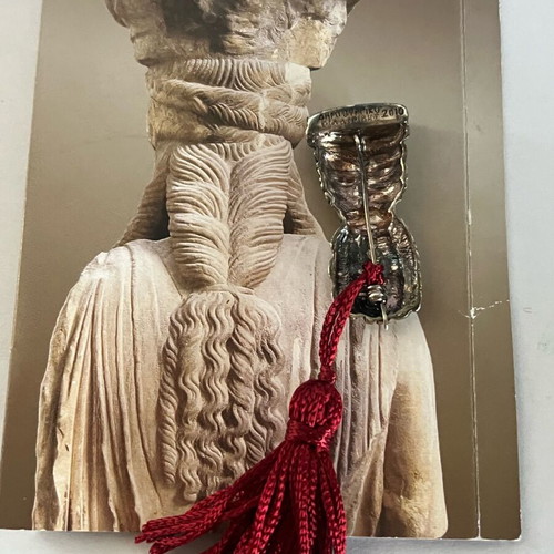 Vildiridis Caryatid Silver 925 Pin like new, braid design