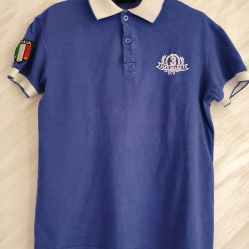 New Brams men's polo shirt intense blue Large like new