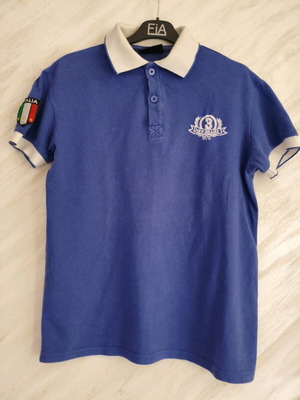 Ανδρικό polo μπλουζάκι New Brams έντονο μπλε Large σαν καινούργιο