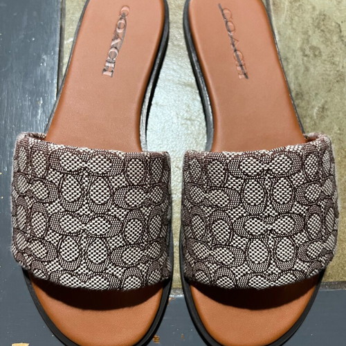 Coach Holly Jacquard Signature slippers new, brown EU37