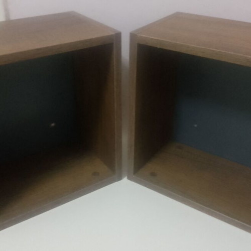 Wall shelves cubes set of 2, like new, dark brown oak wood
