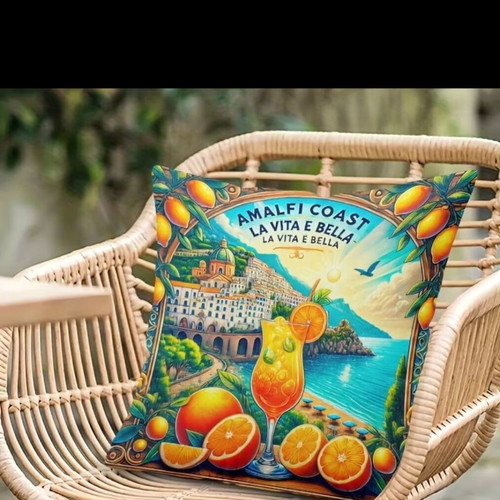 Amalfi Citrus Print Pillowcase new, 45x45 cm