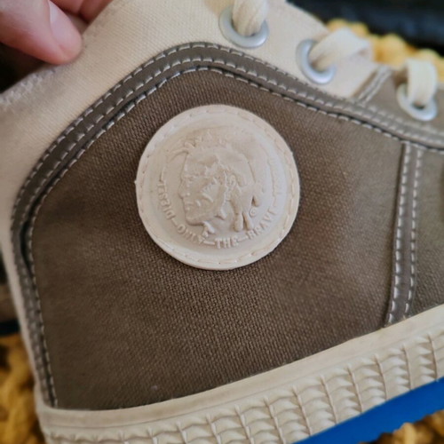 Diesel canvas shoes used, size 41, beige and green
