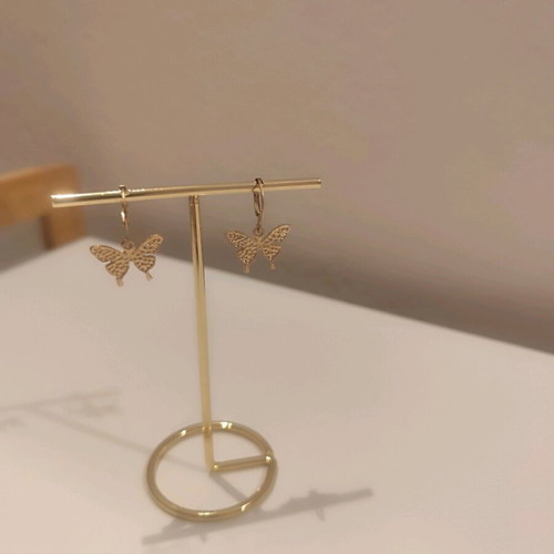 Earrings with butterflies like new, gold