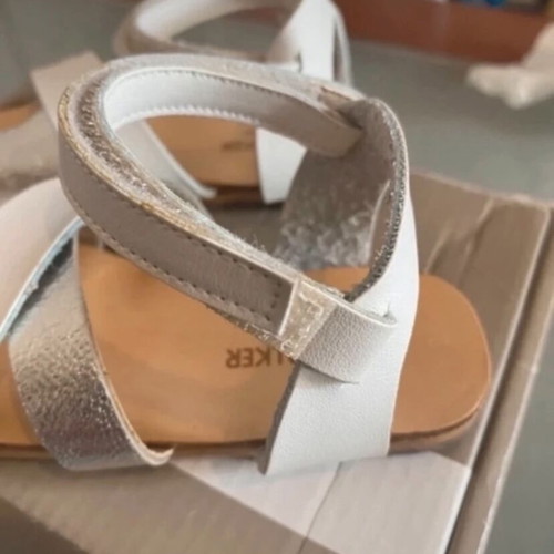 Babywalker baby sandals new white-silver with strap