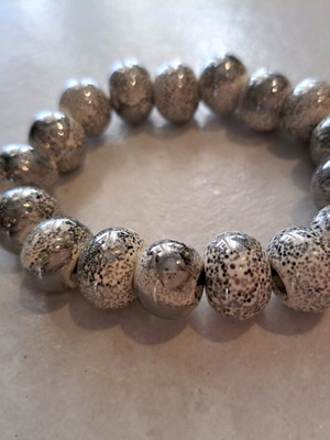 Glass bracelet new gray white