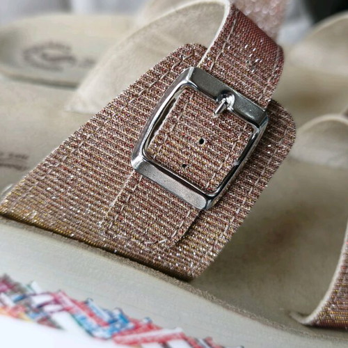 Italian leather slippers new, size 40, beige and gold