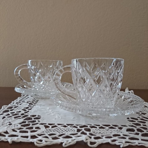 Crystal cups like new for coffee or tea