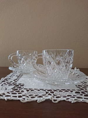 Crystal cups like new for coffee or tea