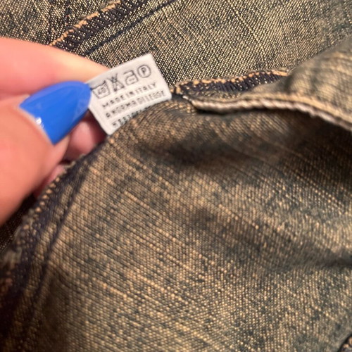 Miss Sixty Denim Jacket Unique Short Cropped with Drawstring Sleeves Size Small Like New