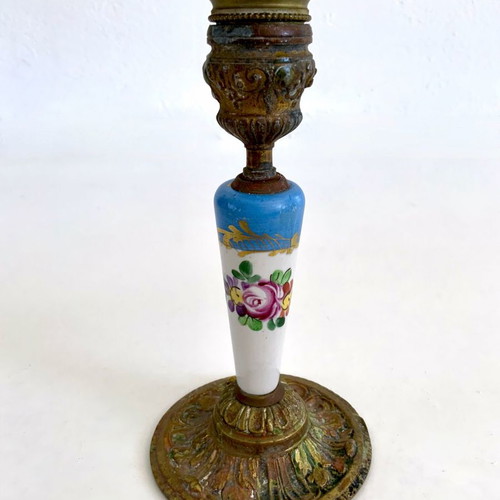 Bronze French vintage Sèvres style candlesticks used