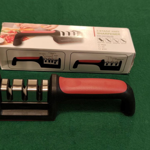 3 Stage Manual Knife Sharpener, ergonomic design