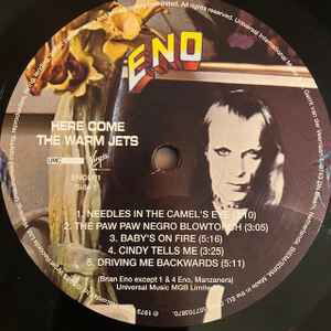 Brian Eno Here Come The Warm Jets vinyl record used, rock