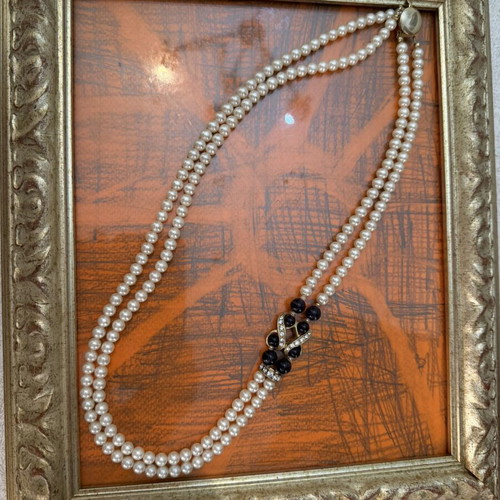 Vintage large necklace with amethyst custom jewellery like new