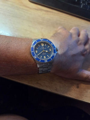 Glycine Combat Sub wristwatch, blue dial, ceramic bezel