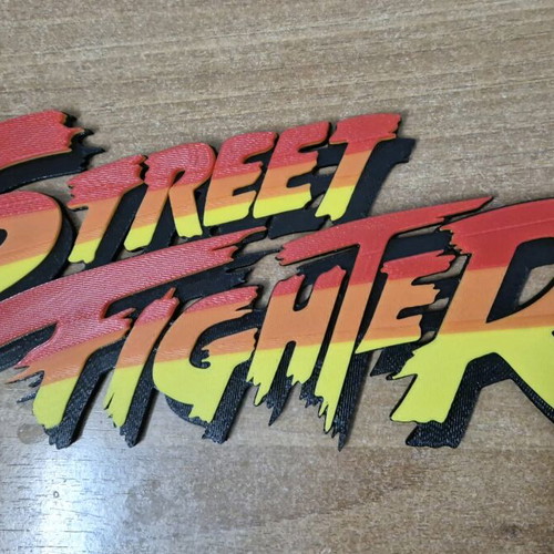Street Fighter Logo 3D printed like new, retro gaming decor