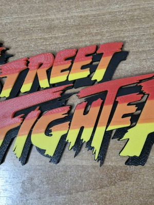 Street Fighter Logo 3D printed like new, retro gaming decor