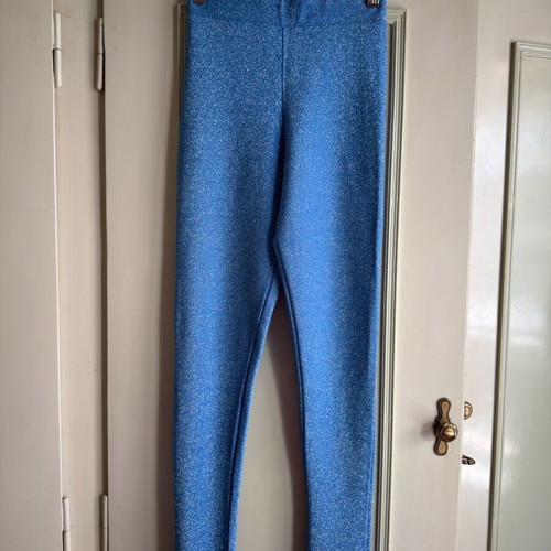 Marmalady set crop top and leggings blue turquoise lurex like new
