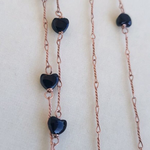 Silver 925 necklace rose gold plated used, length 78 cm