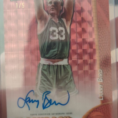 Larry Bird NBA red refractor autograph card 1/5