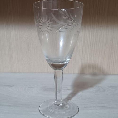 Set of 5 crystal liqueur and drink glasses used