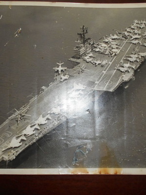 Aircraft carrier 1959 official photo used, US Navy