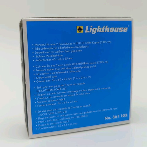 Luxury case for collectible 2 euro new with Leuchtturm capsule