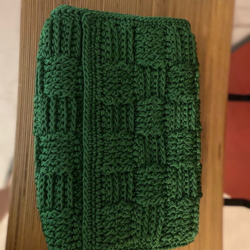 Handmade knitted bag new, green handbag