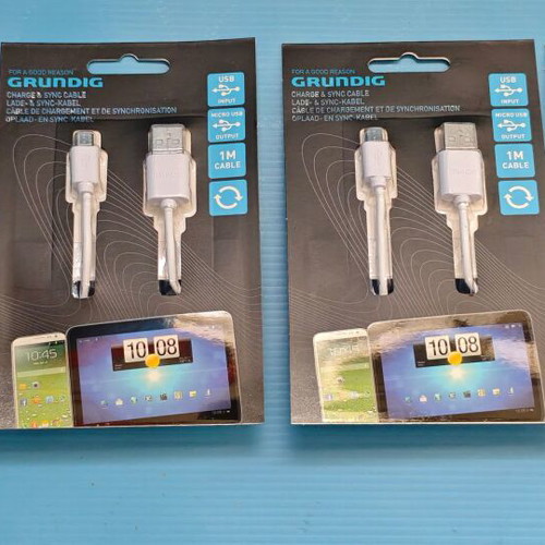 Grundig USB to Micro USB cables pack of 4 new, 1 meter
