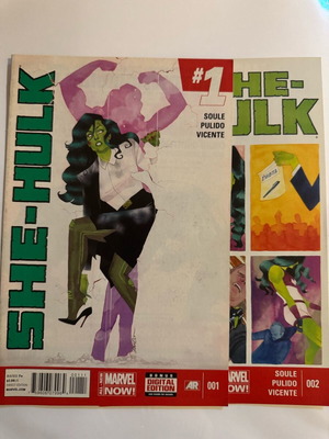 She-Hulk Marvel Comics set #1,2 like new, English 2014