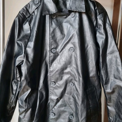 Faux leather trench coat σαν καινούργιο, μαύρο, μέγεθος XL/3XL