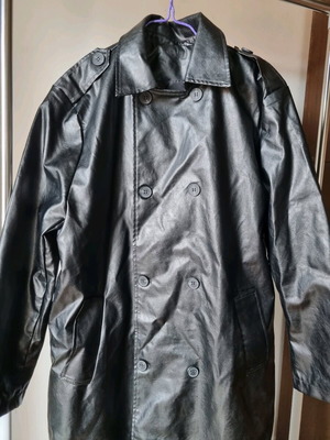 Faux leather trench coat σαν καινούργιο, μαύρο, μέγεθος XL/3XL