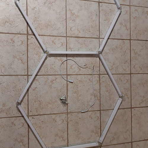 Professional lighting white color, new, set of 2 hexagonal LED panels